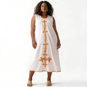 Yellow Cross Loose Habesha Kemis